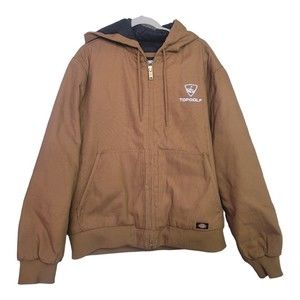 BRAND NEW DICKIES Top Golf Quilted Duck Coat Jacket Brown XL Extra Large Canvas